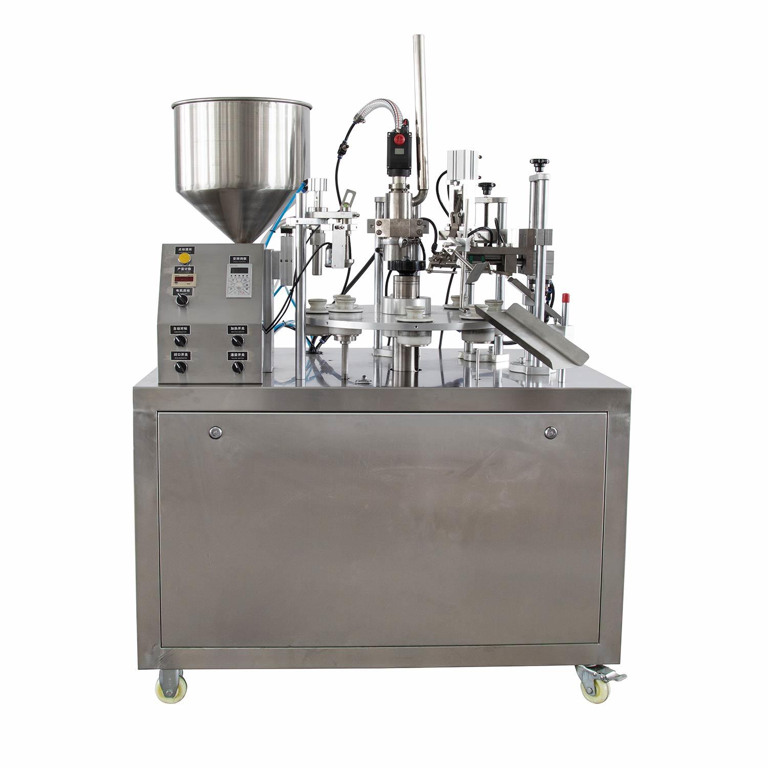 Machine semi-automatique de remplissage et de scellage de tubes en aluminium VK-TFS-006A