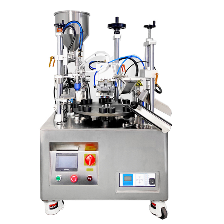 Machine de remplissage et de scellage de tubes semi-automatique à double tête VK-TFS-006S